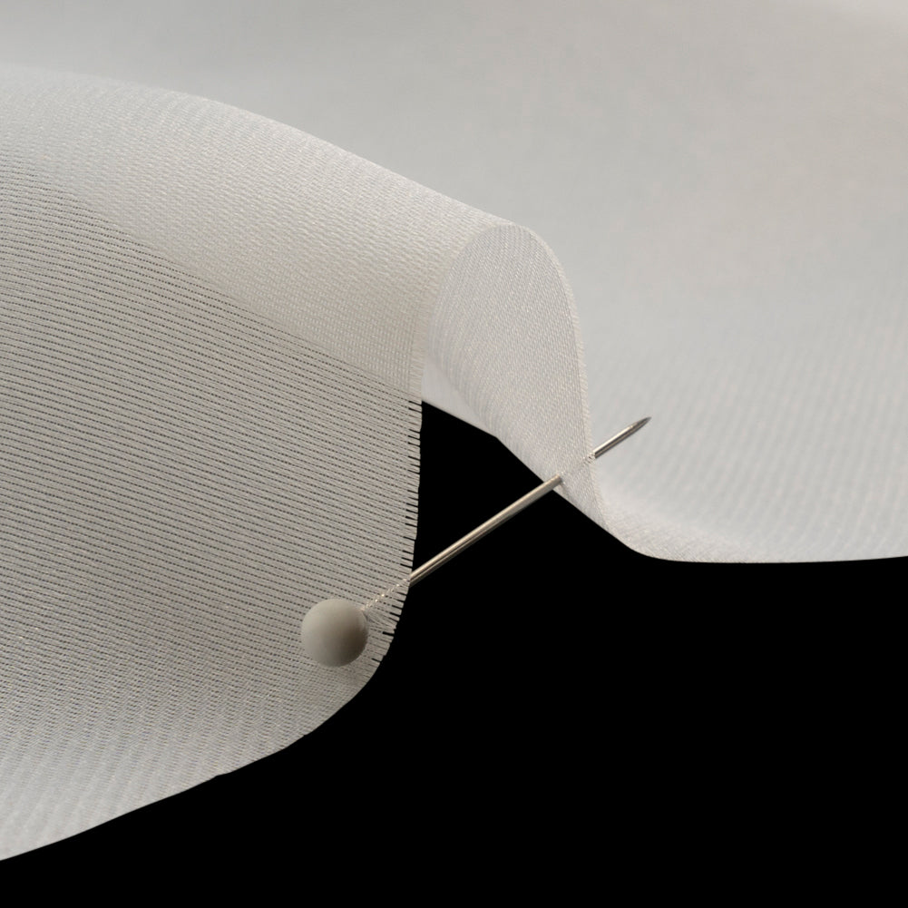 Satin-Faced Polyester Organza - Bright White - Ardea Collection by Mood - Detail Satin-Faced Polyester Organza - Bright White - Ardea Collection by Mood - Detail