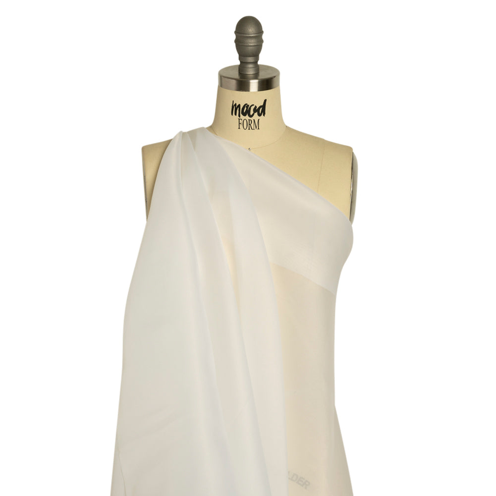 Satin-Faced Polyester Organza - Bright White - Ardea Collection by Mood - Drape Satin-Faced Polyester Organza - Bright White - Ardea Collection by Mood - Drape