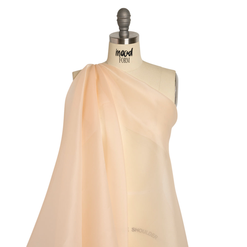 Satin-Faced Polyester Organza - Ecru - Ardea Collection by Mood - Drape Satin-Faced Polyester Organza - Ecru - Ardea Collection by Mood - Drape