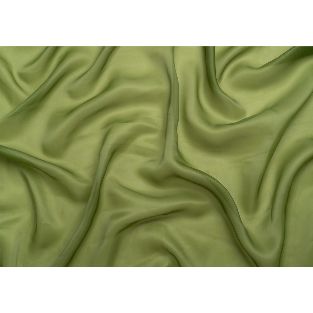 Satin-Faced Polyester Organza - Pesto Green - Ardea Collection by Mood - Full Satin-Faced Polyester Organza - Pesto Green - Ardea Collection by Mood - Full