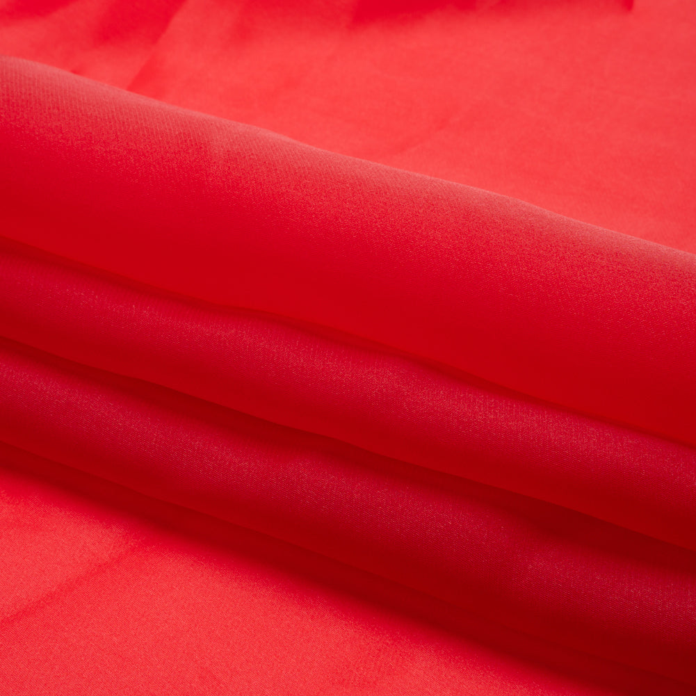 Satin-Faced Polyester Organza - Red - Ardea Collection by Mood - Folded Satin-Faced Polyester Organza - Red - Ardea Collection by Mood - Folded
