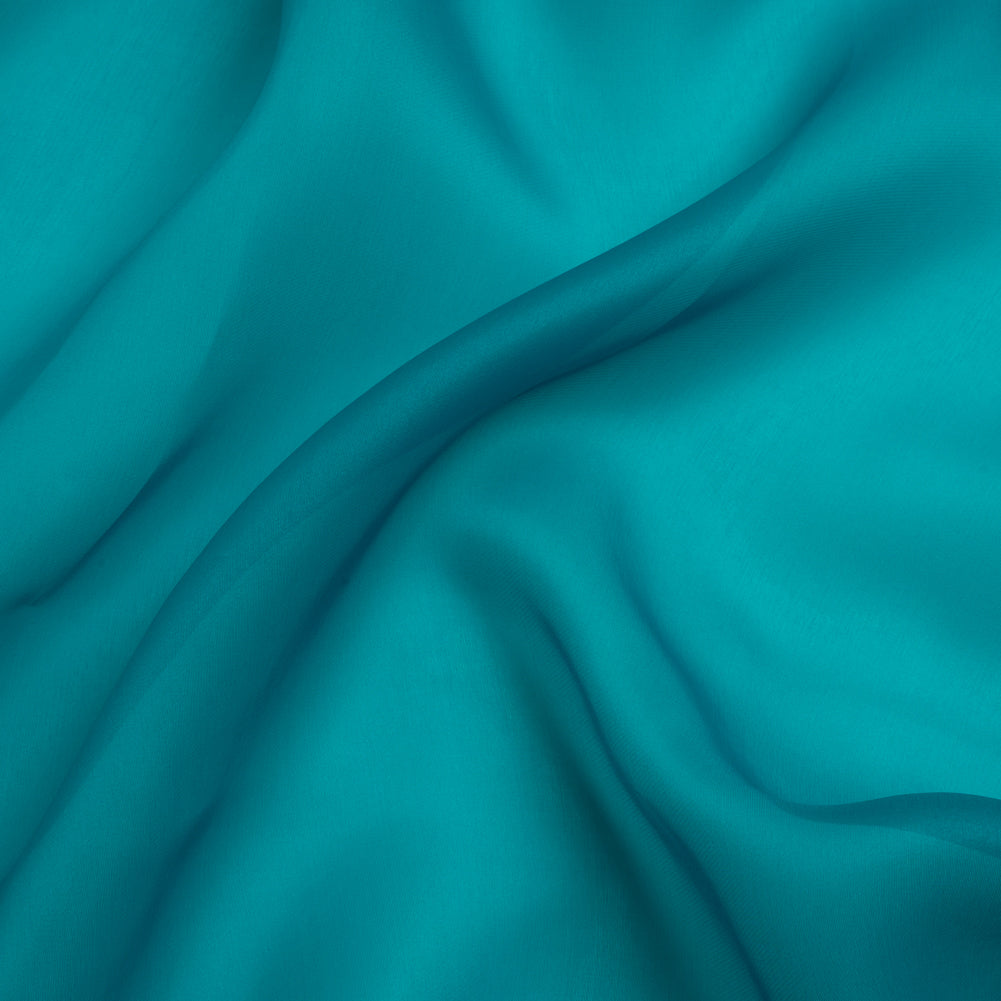 Satin-Faced Polyester Organza - Deep Teal - Ardea Collection by Mood Satin-Faced Polyester Organza - Deep Teal - Ardea Collection by Mood