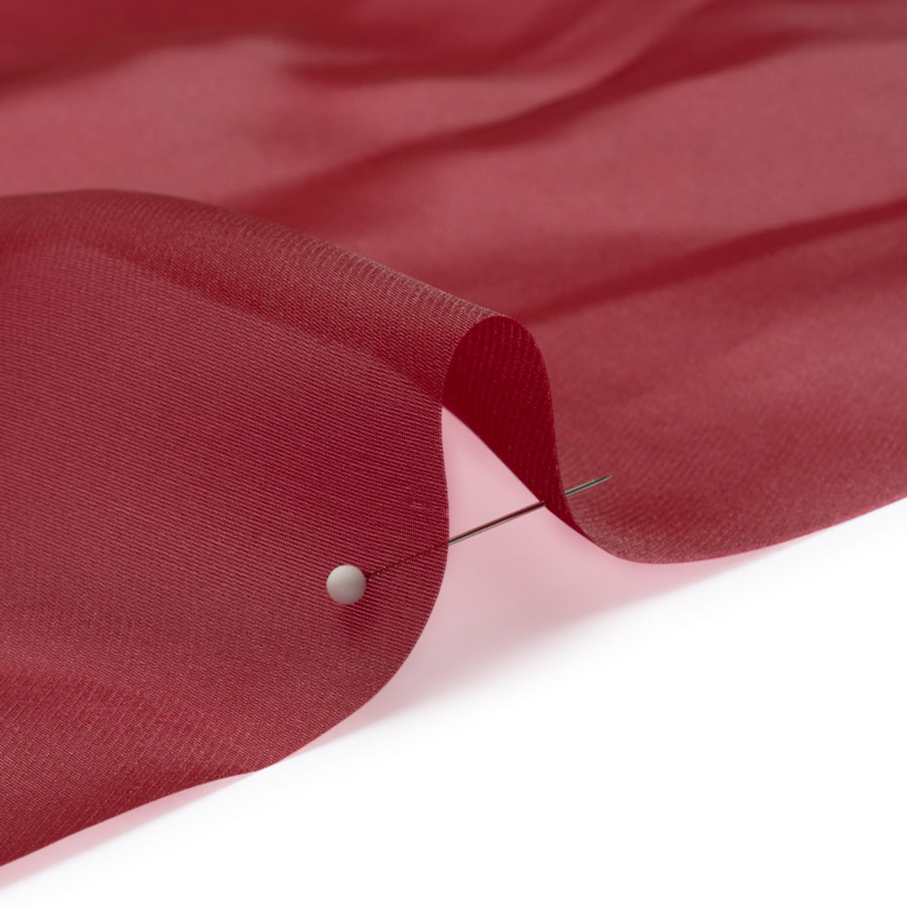 Satin-Faced Polyester Organza - Burgundy - Ardea Collection by Mood Detail Satin-Faced Polyester Organza - Burgundy - Ardea Collection by Mood Detail