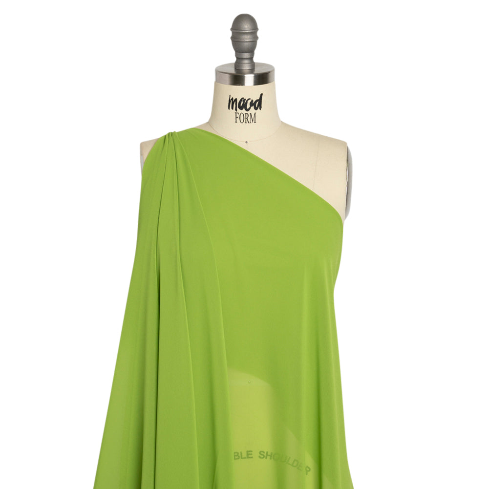 Polyester High-Multi Chiffon - Peridot Green - Netta Collection by Mood - Drape Polyester High-Multi Chiffon - Peridot Green - Netta Collection by Mood - Drape