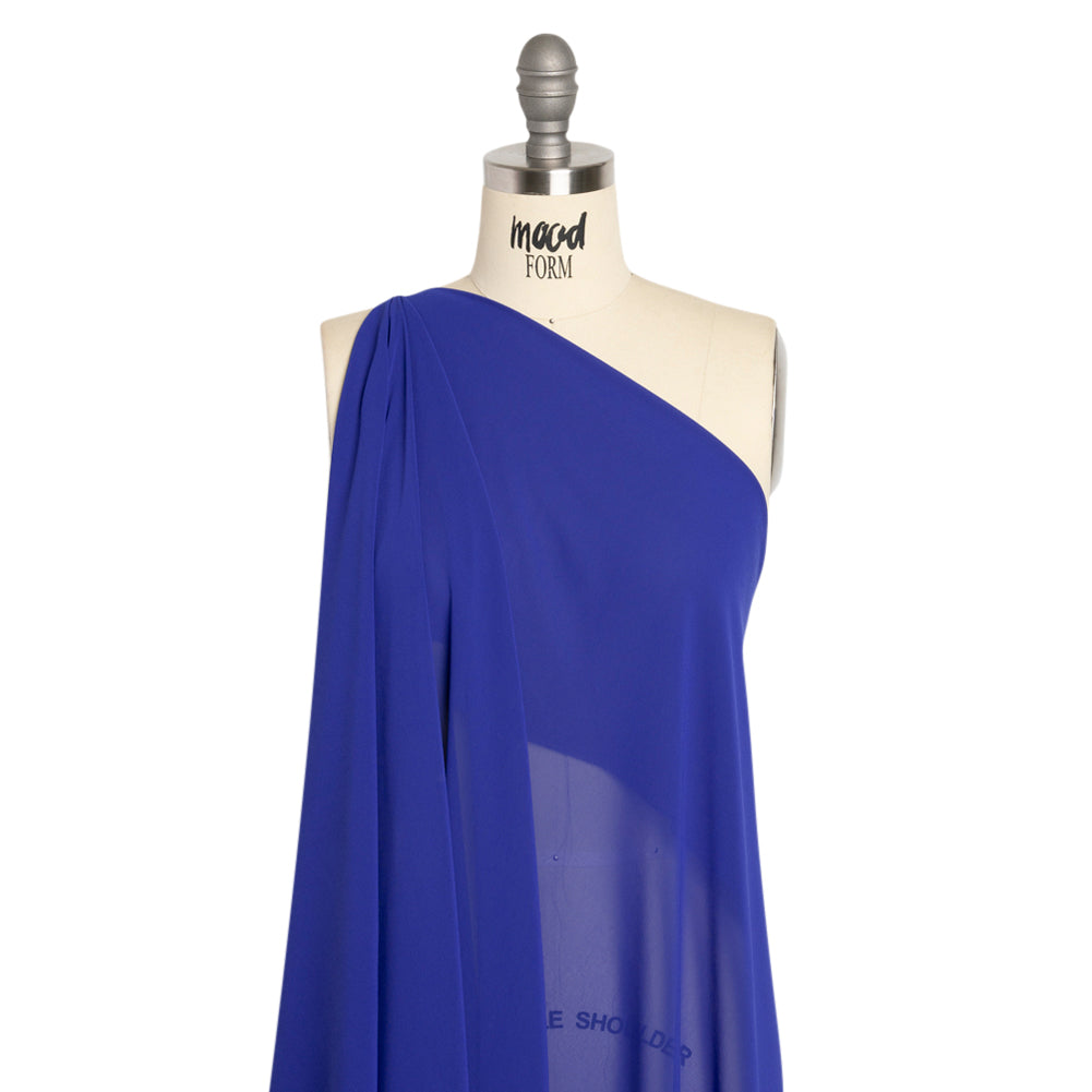 Polyester High-Multi Chiffon - Mazarine Blue - Netta Collection by Mood - Drape Polyester High-Multi Chiffon - Mazarine Blue - Netta Collection by Mood - Drape