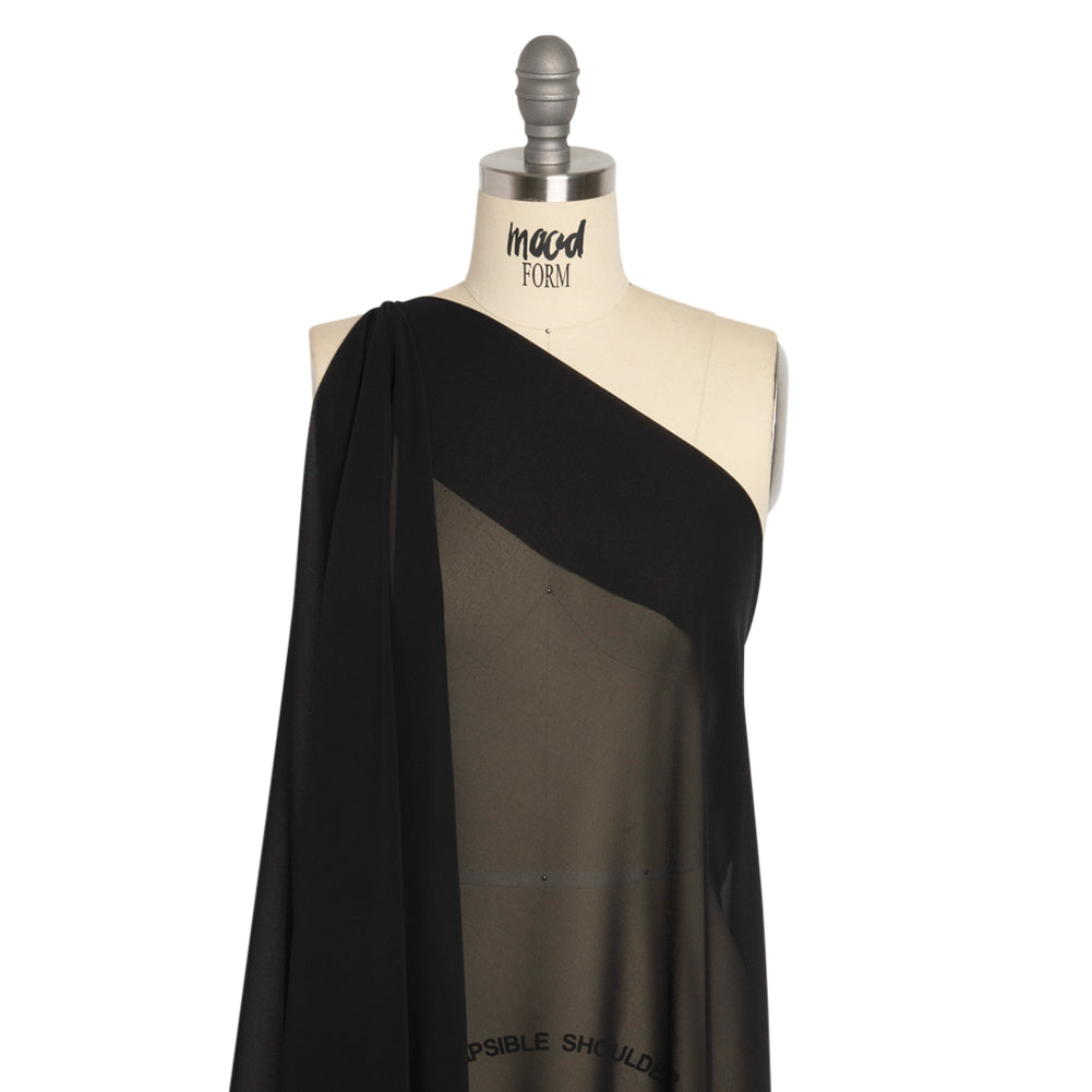 Polyester High-Multi Chiffon - Black - Netta Collection by Mood - Drape Polyester High-Multi Chiffon - Black - Netta Collection by Mood - Drape