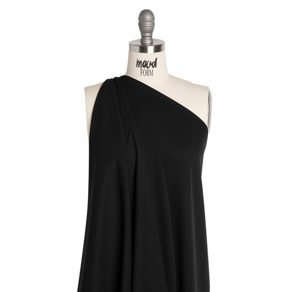 Polyester Double Georgette - Black - Mimosa Collection by Mood - Drape Polyester Double Georgette - Black - Mimosa Collection by Mood - Drape