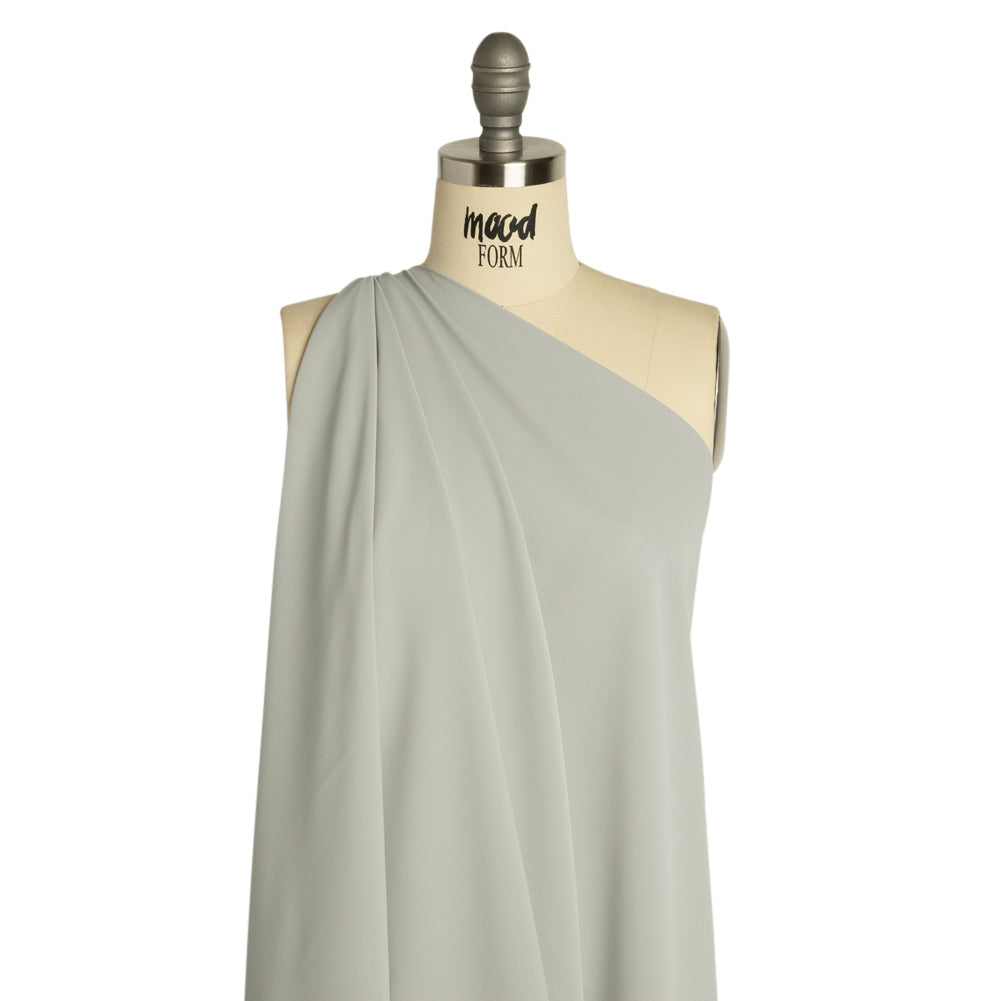 Polyester Double Georgette - Silver - Mimosa Collection by Mood - Drape Polyester Double Georgette - Silver - Mimosa Collection by Mood - Drape
