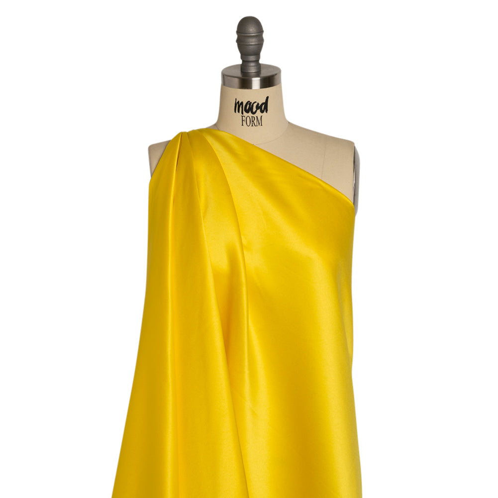 Premium Polyester Satin - Buttercup Yellow - Gavia Collection by Mood - Drape Premium Polyester Satin - Buttercup Yellow - Gavia Collection by Mood - Drape
