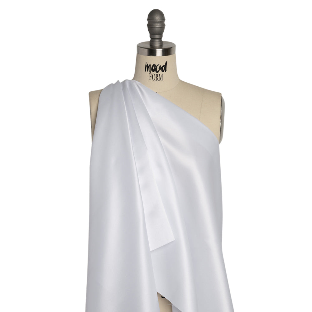 Polyester Satin - White - Anas Collection by Mood - Drape Polyester Satin - White - Anas Collection by Mood - Drape