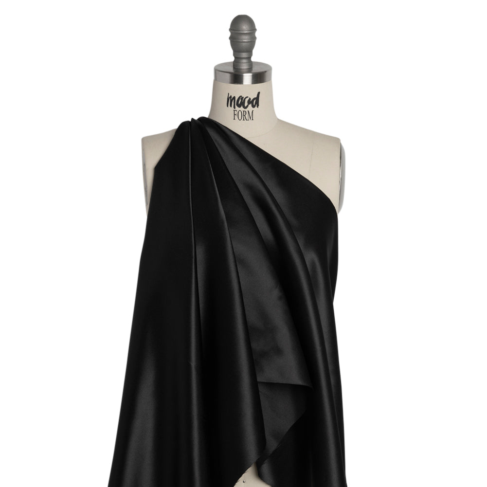 Polyester Satin - Black - Anas Collection by Mood - Drape Polyester Satin - Black - Anas Collection by Mood - Drape