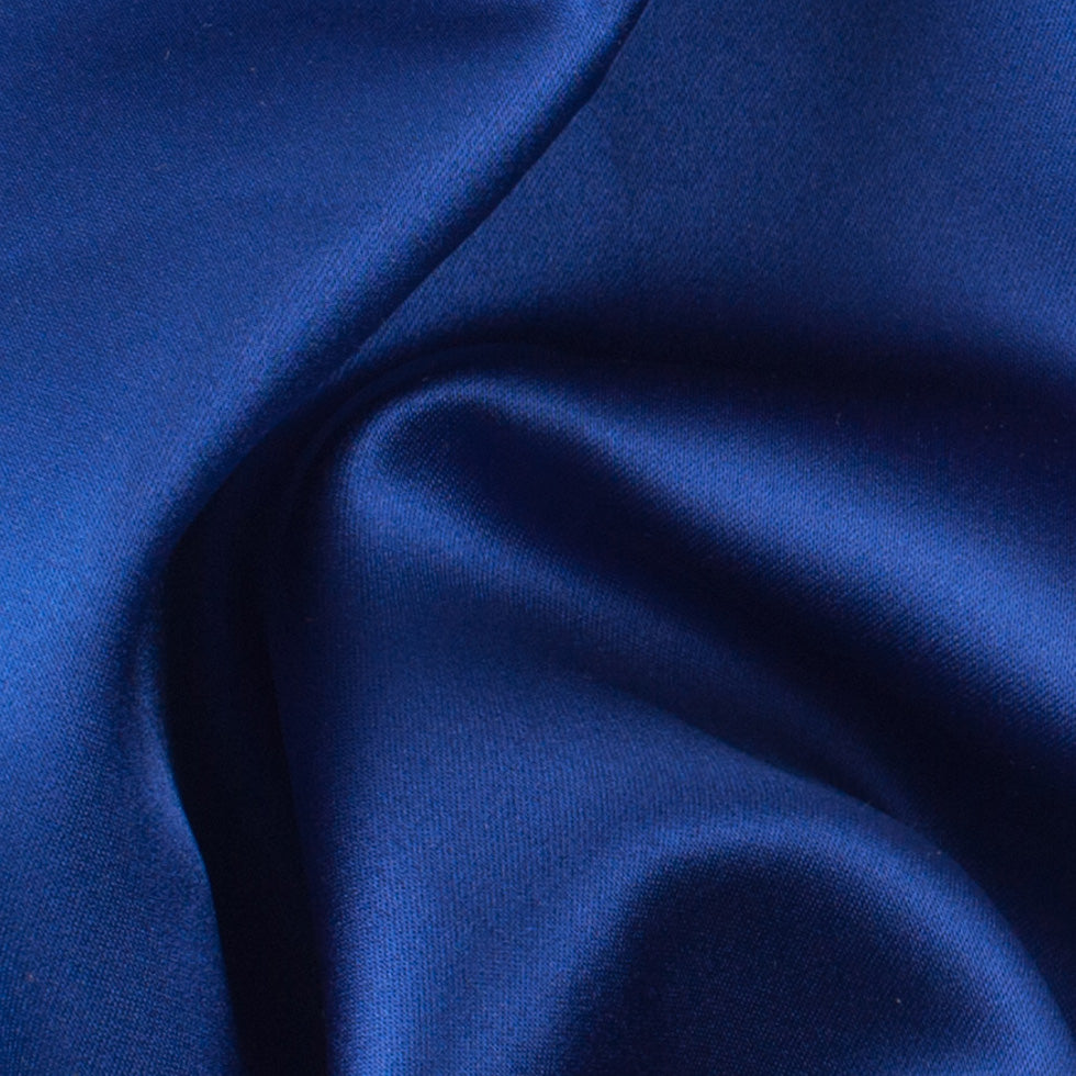 Polyester Satin - Deep Royal Blue - Reverie Collection Detail Polyester Satin - Deep Royal Blue - Reverie Collection Detail