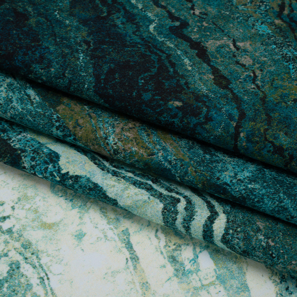 Stonehenge Quilting Cotton by Northcott - Blue Planet Swirling Lines Gradient - Ombre II Collection - Folded Stonehenge Quilting Cotton by Northcott - Blue Planet Swirling Lines Gradient - Ombre II Collection - Folded