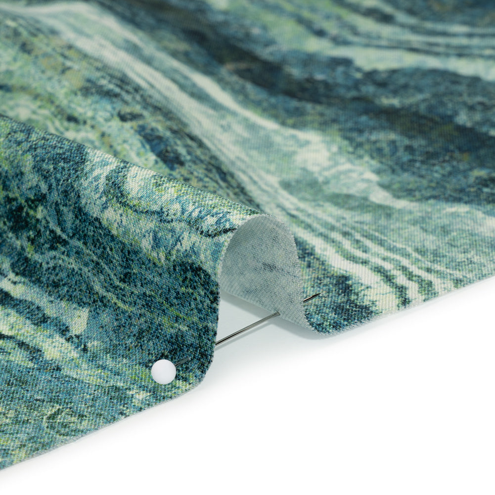 Stonehenge Wide Backing Quilting Cotton by Northcott - Blue Planet Swirling Lines Gradient, 108" Width - Ombre Wide Backing II Collection - Detail Stonehenge Wide Backing Quilting Cotton by Northcott - Blue Planet Swirling Lines Gradient, 108" Width - Ombre Wide Backing II Collection - Detail