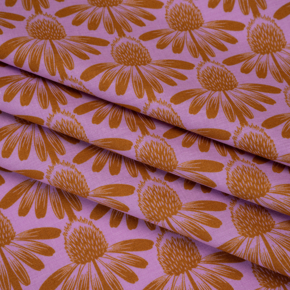 Printed Quilting Cotton by Anna Maria Textiles for Northcott - Taffy Coneflower Floral - Indelible Collection - Folded Printed Quilting Cotton by Anna Maria Textiles for Northcott - Taffy Coneflower Floral - Indelible Collection - Folded