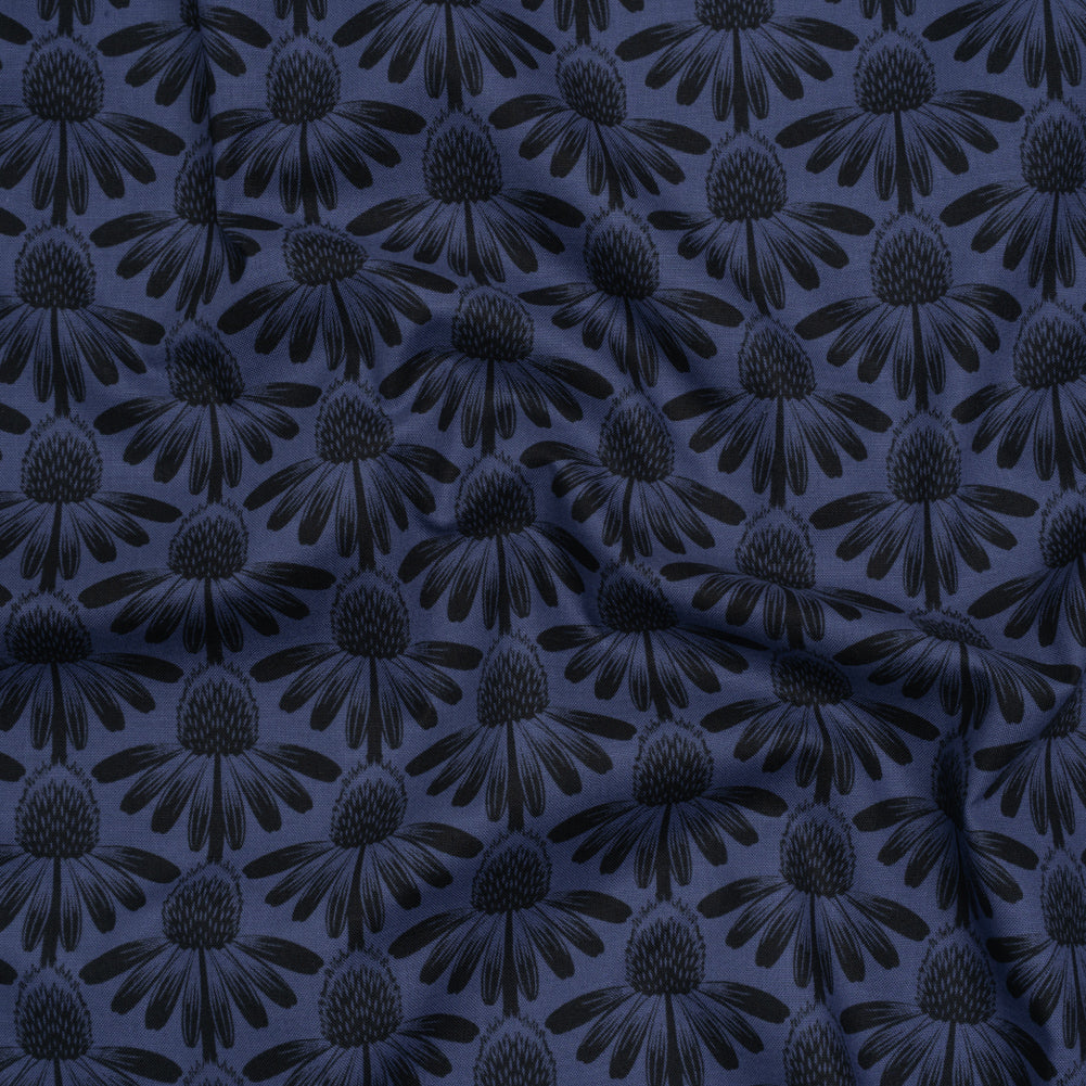 Printed Quilting Cotton by Anna Maria Textiles for Northcott - Night Coneflower Floral - Indelible Collection Printed Quilting Cotton by Anna Maria Textiles for Northcott - Night Coneflower Floral - Indelible Collection