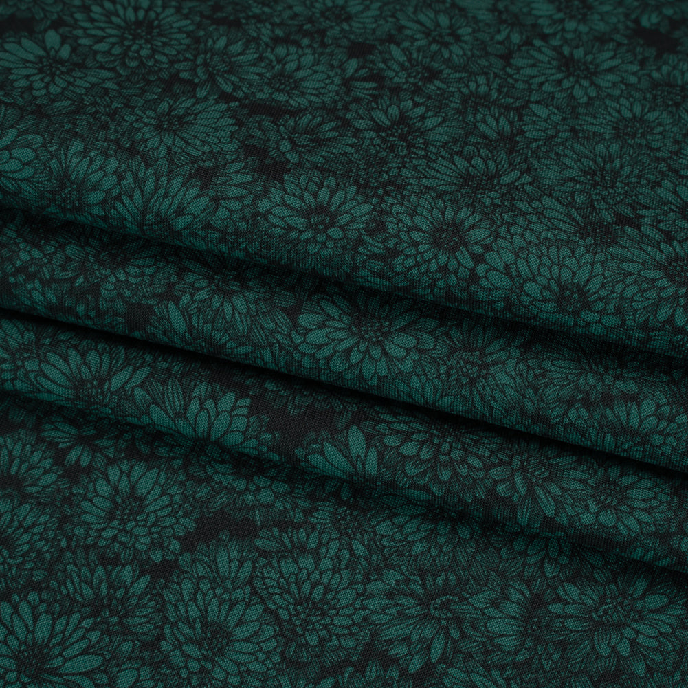 Printed Quilting Cotton by Anna Maria Textiles for Northcott - Seaweed Mums Floral - Indelible Collection - Folded Printed Quilting Cotton by Anna Maria Textiles for Northcott - Seaweed Mums Floral - Indelible Collection - Folded
