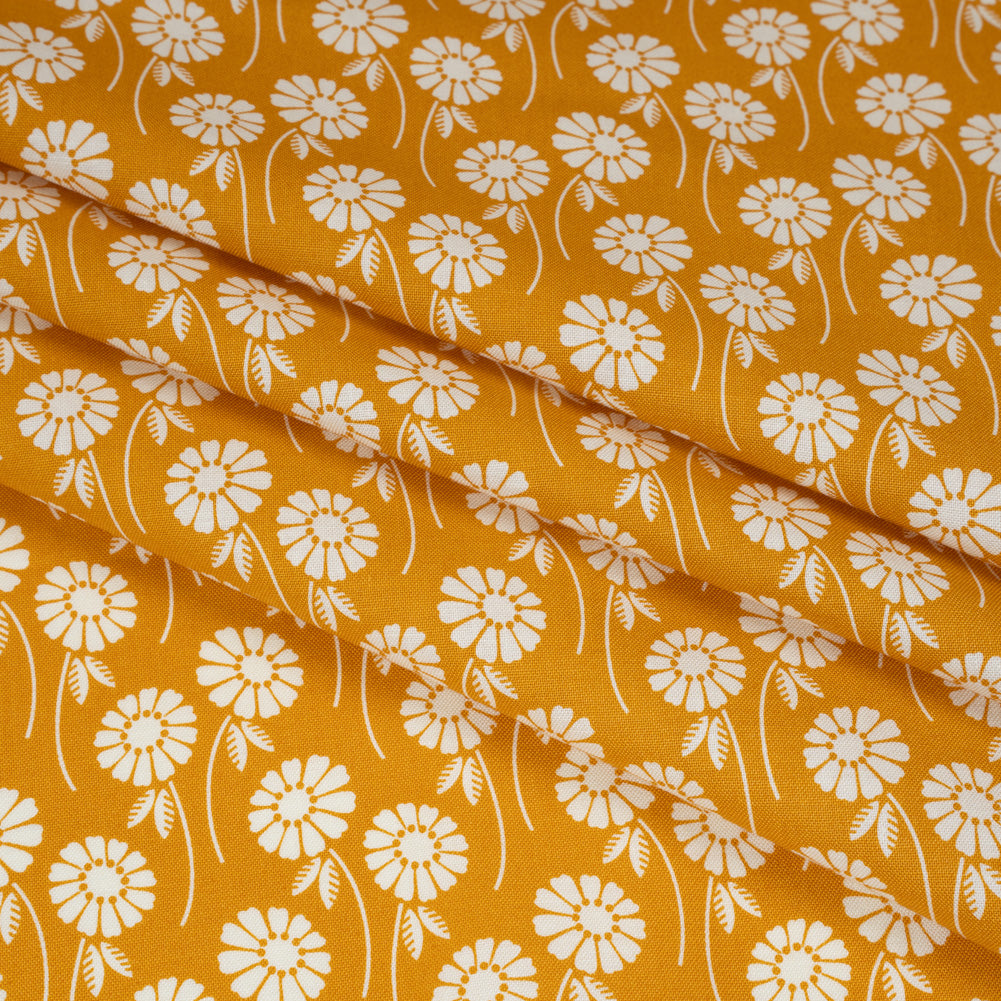 Printed Quilting Cotton by Heather Bailey for FIGO Studio - Butterscotch Upsy Daisy Floral - Pop Sugar Collection - Detail Printed Quilting Cotton by Heather Bailey for FIGO Studio - Butterscotch Upsy Daisy Floral - Pop Sugar Collection - Detail