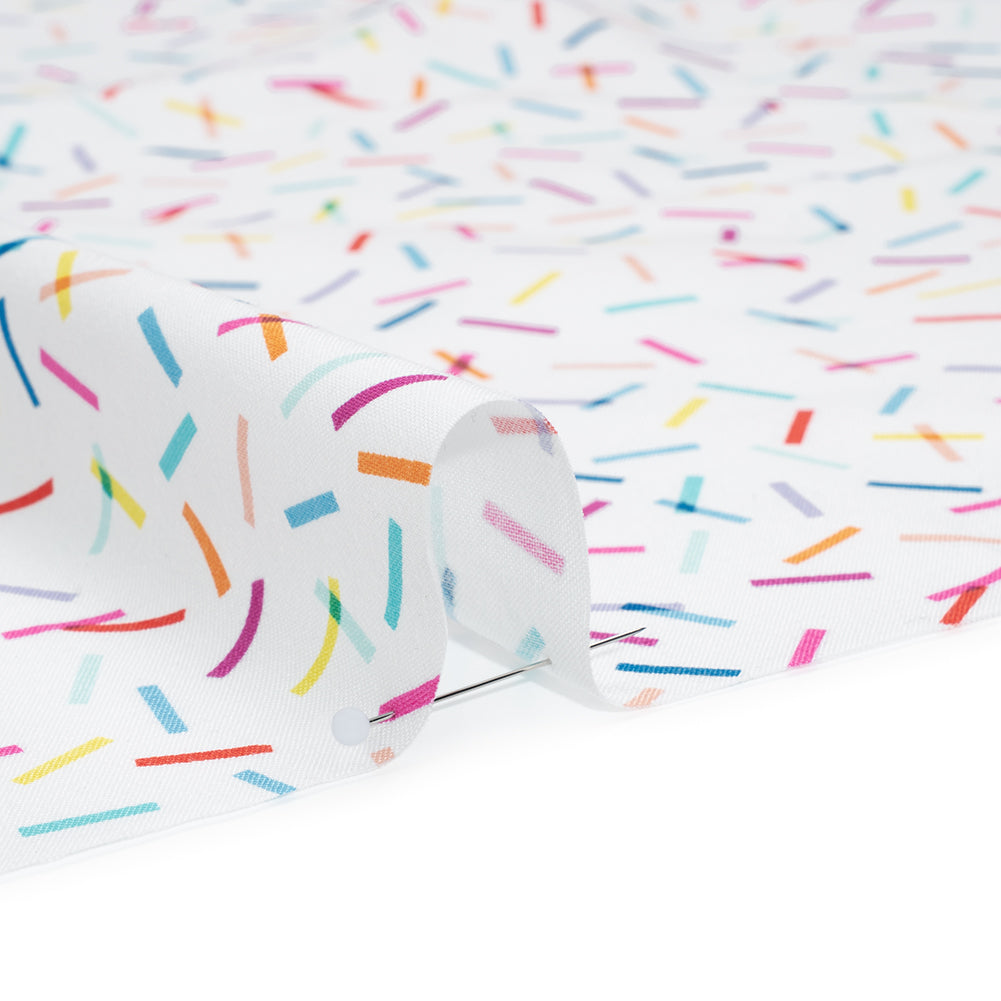 Printed Quilting Cotton by Ghazal Razavi for FIGO Studio - Rainbow and White Confetti - Dovetail Collection - Detail Printed Quilting Cotton by Ghazal Razavi for FIGO Studio - Rainbow and White Confetti - Dovetail Collection - Detail