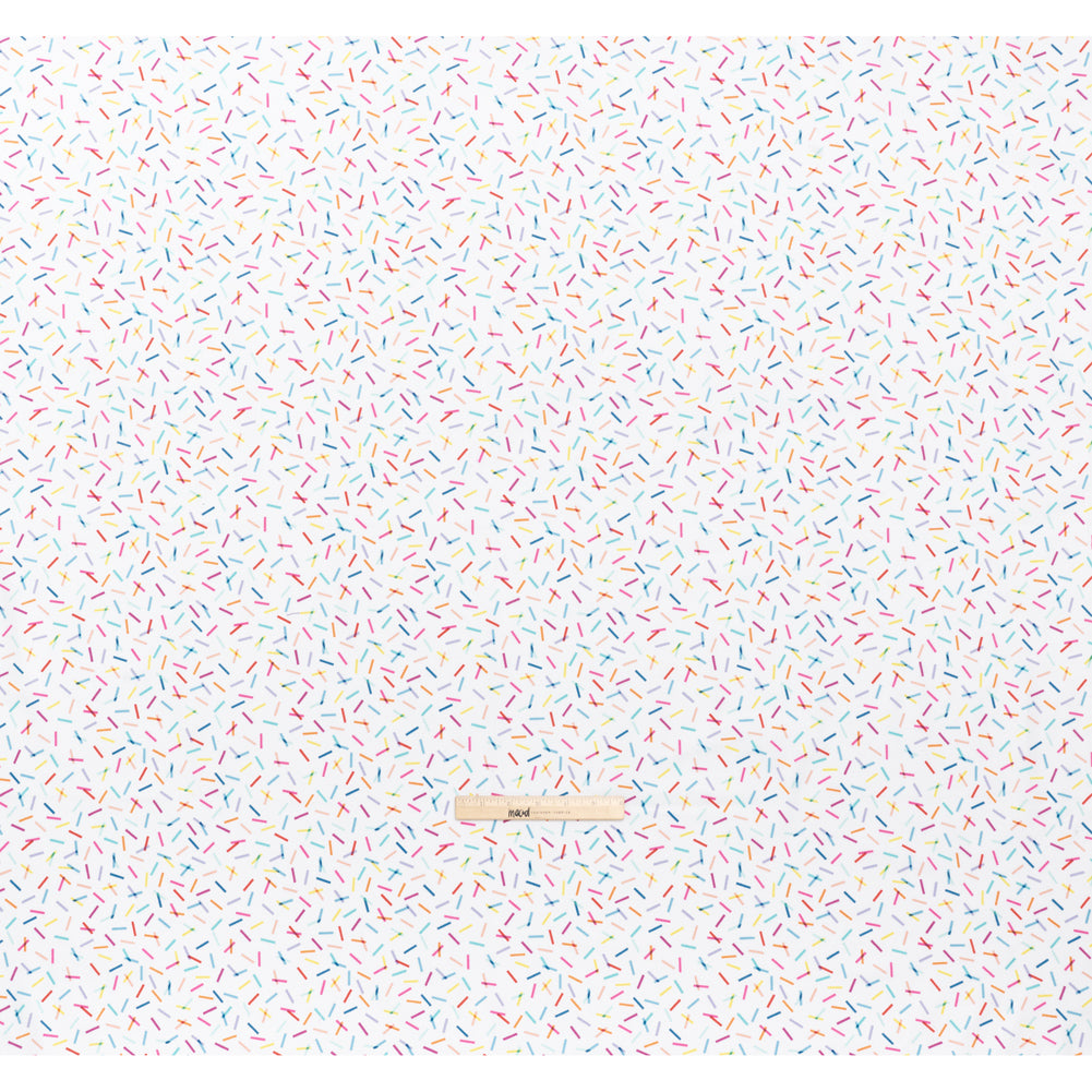 Printed Quilting Cotton by Ghazal Razavi for FIGO Studio - Rainbow and White Confetti - Dovetail Collection - Full Printed Quilting Cotton by Ghazal Razavi for FIGO Studio - Rainbow and White Confetti - Dovetail Collection - Full