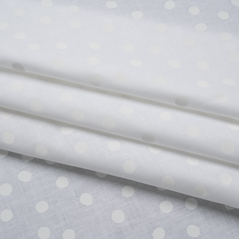 Printed Quilting Cotton by Ghazal Razavi for FIGO Studio - White on White Snow Ball - Dovetail Collection - Folded Printed Quilting Cotton by Ghazal Razavi for FIGO Studio - White on White Snow Ball - Dovetail Collection - Folded