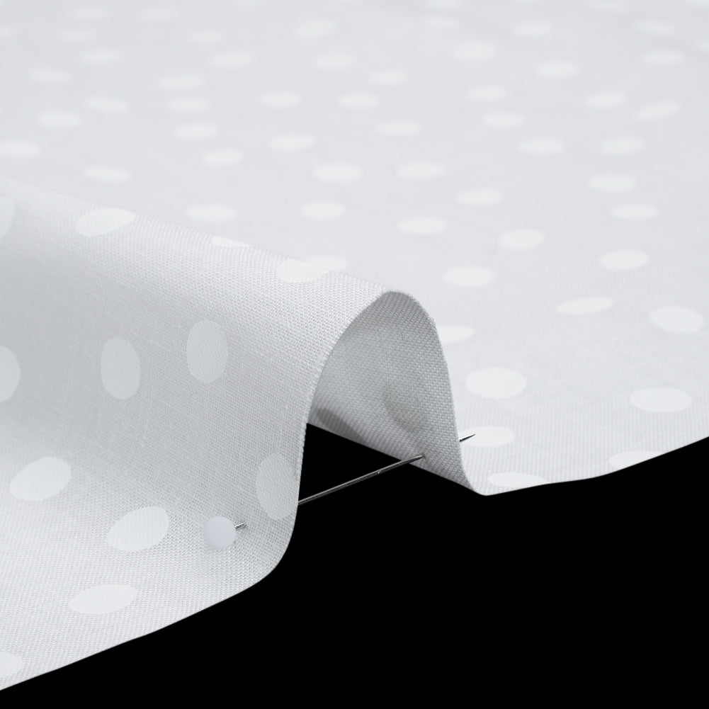 Printed Quilting Cotton by Ghazal Razavi for FIGO Studio - White on White Snow Ball - Dovetail Collection - Detail Printed Quilting Cotton by Ghazal Razavi for FIGO Studio - White on White Snow Ball - Dovetail Collection - Detail
