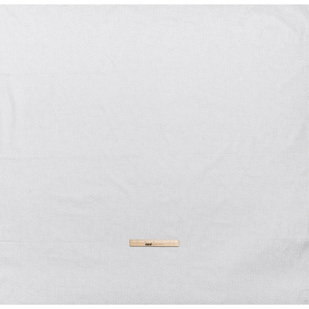 Printed Quilting Cotton by Ghazal Razavi for FIGO Studio - White on White Hexies - Dovetail Collection - Full Printed Quilting Cotton by Ghazal Razavi for FIGO Studio - White on White Hexies - Dovetail Collection - Full