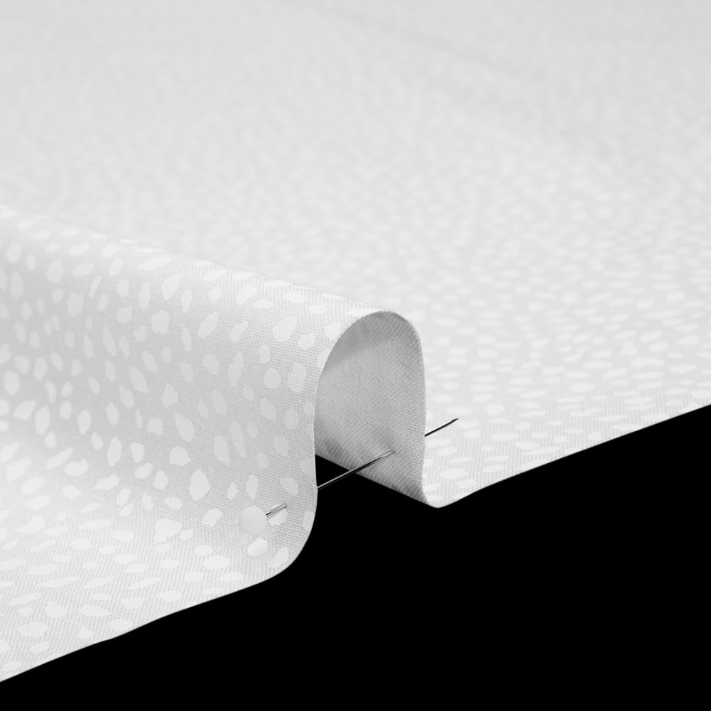 Printed Quilting Cotton by Ghazal Razavi for FIGO Studio - White on White Spotty - Dovetail Collection Detail Printed Quilting Cotton by Ghazal Razavi for FIGO Studio - White on White Spotty - Dovetail Collection Detail