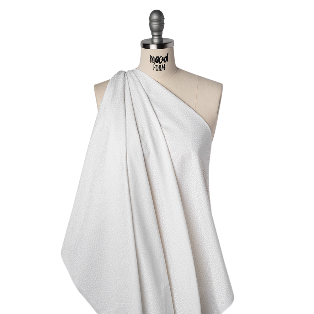 Printed Quilting Cotton by Ghazal Razavi for FIGO Studio - White on White Spotty - Dovetail Collection Drape Printed Quilting Cotton by Ghazal Razavi for FIGO Studio - White on White Spotty - Dovetail Collection Drape