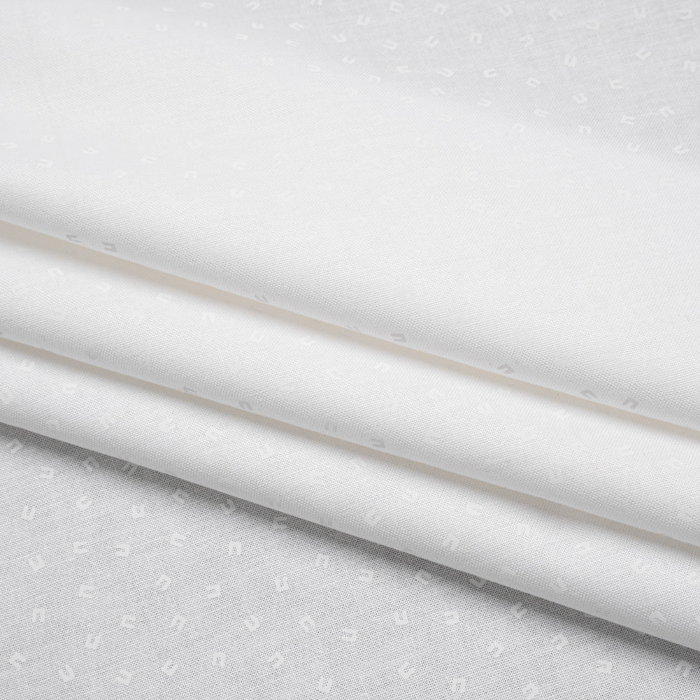Printed Quilting Cotton by Ghazal Razavi for FIGO Studio - White on White Magnets - Dovetail Collection Folded Printed Quilting Cotton by Ghazal Razavi for FIGO Studio - White on White Magnets - Dovetail Collection Folded