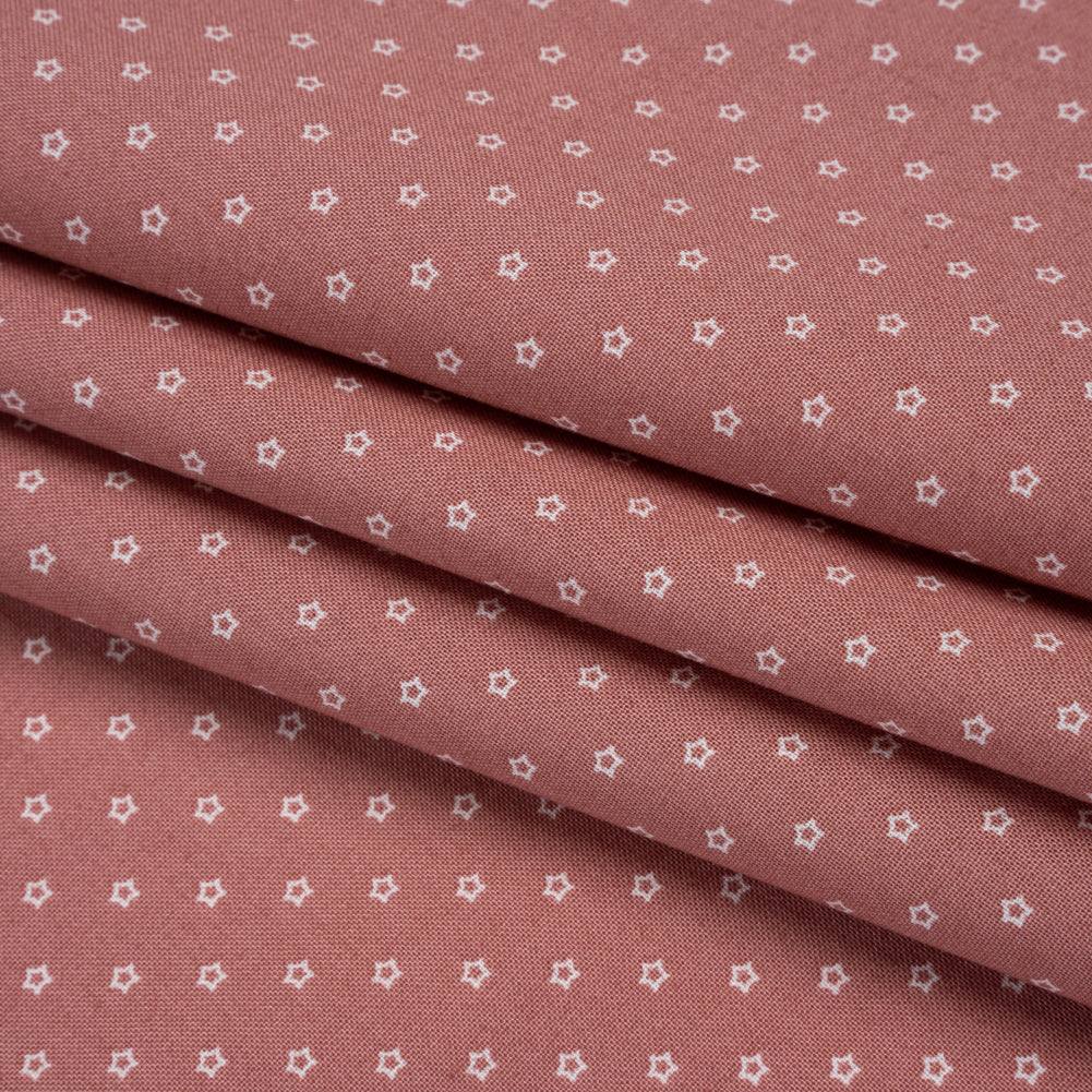 Printed Quilting Cotton by Ghazal Razavi for FIGO Studio - Rhubarb Stars - Nest Collection - Folded Printed Quilting Cotton by Ghazal Razavi for FIGO Studio - Rhubarb Stars - Nest Collection - Folded