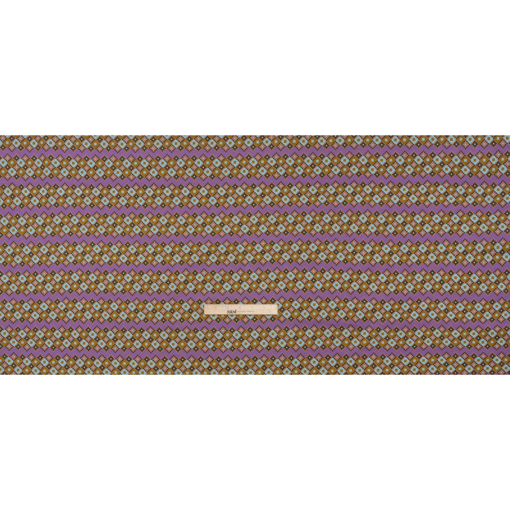 Printed Quilting Cotton by Anna Maria Textiles for Northcott - Sunset Interwoven Geometric Stripes - Heiress Collection - Full Printed Quilting Cotton by Anna Maria Textiles for Northcott - Sunset Interwoven Geometric Stripes - Heiress Collection - Full