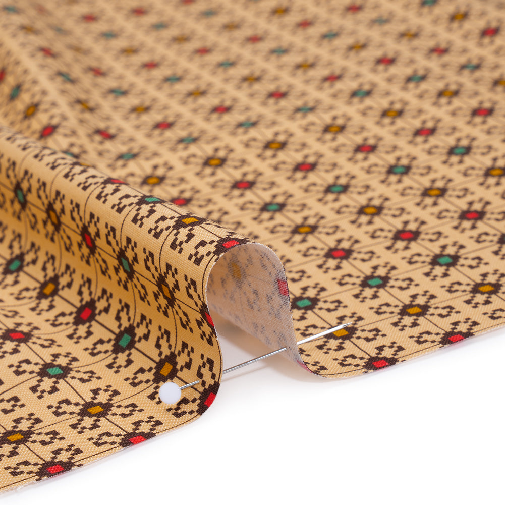 Printed Quilting Cotton by Anna Maria Textiles for Northcott - Palace Jeweled Floral Grid - Heiress Collection - Detail Printed Quilting Cotton by Anna Maria Textiles for Northcott - Palace Jeweled Floral Grid - Heiress Collection - Detail