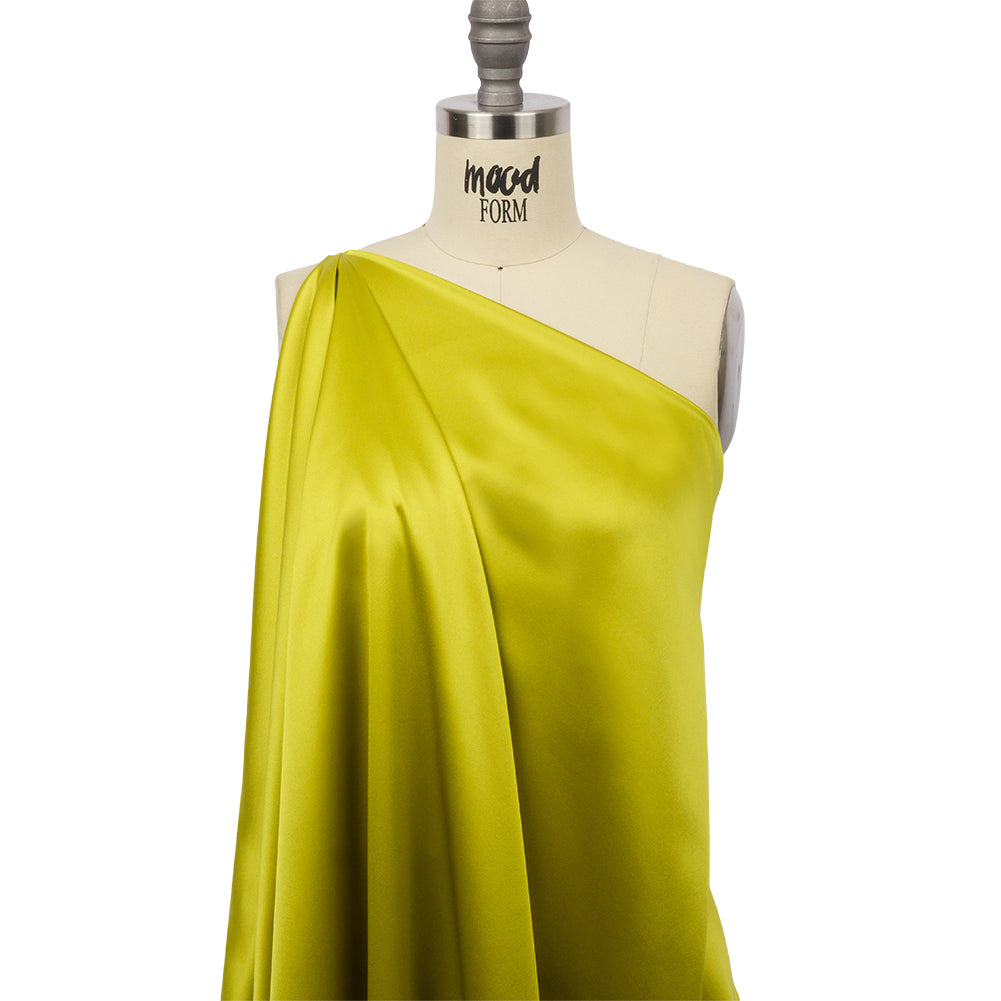 Silk Charmeuse 44" - Warm Olive - Premium Collection - Drape Silk Charmeuse 44" - Warm Olive - Premium Collection - Drape