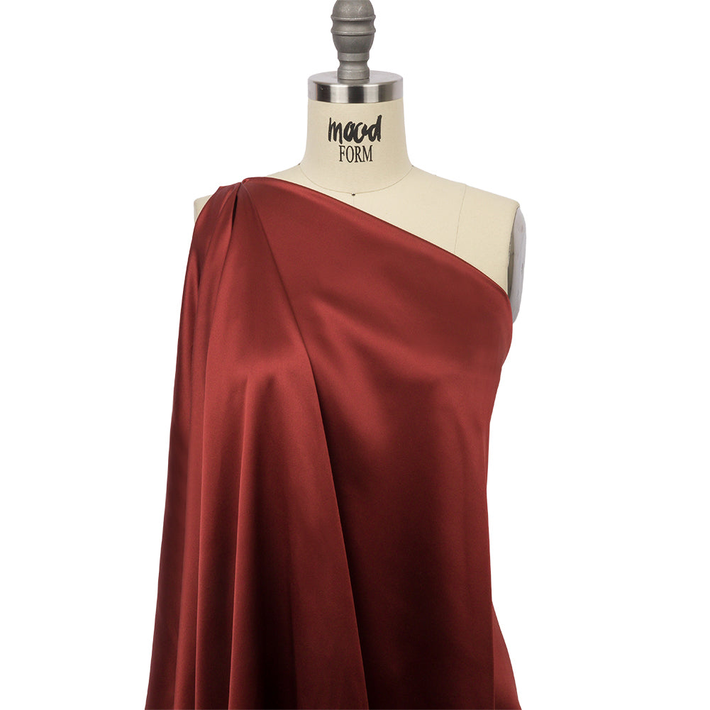 Silk Charmeuse 44" - Mahogany - Premium Collection - Drape Silk Charmeuse 44" - Mahogany - Premium Collection - Drape