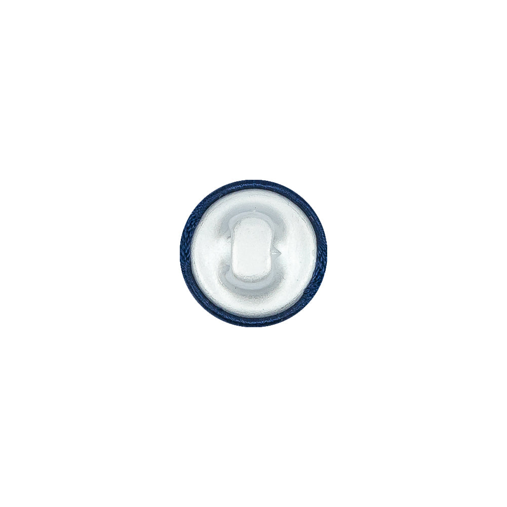 Mood Exclusive Estate Blue Silk Covered Button - 18L/11.5mm - Detail Mood Exclusive Estate Blue Silk Covered Button - 18L/11.5mm - Detail