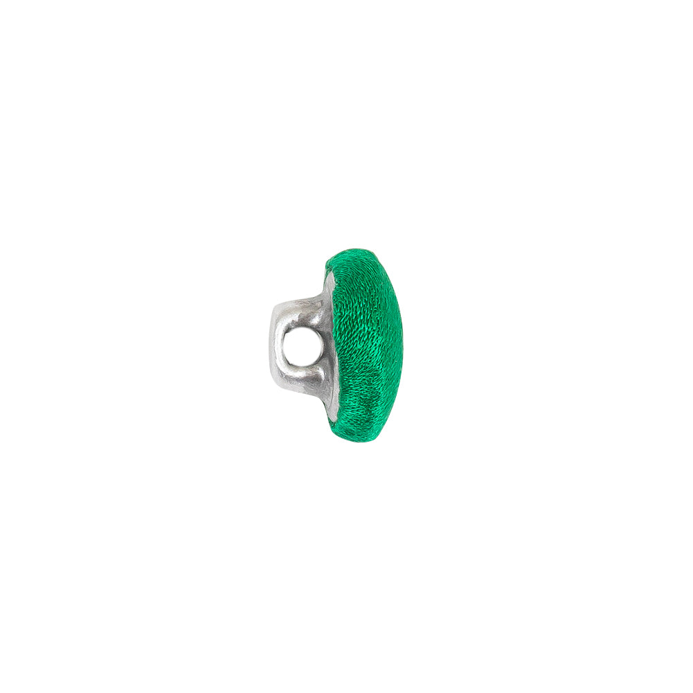 Mood Exclusive Kelly Green Silk Covered Button - 18L/11.5mm - Folded Mood Exclusive Kelly Green Silk Covered Button - 18L/11.5mm - Folded