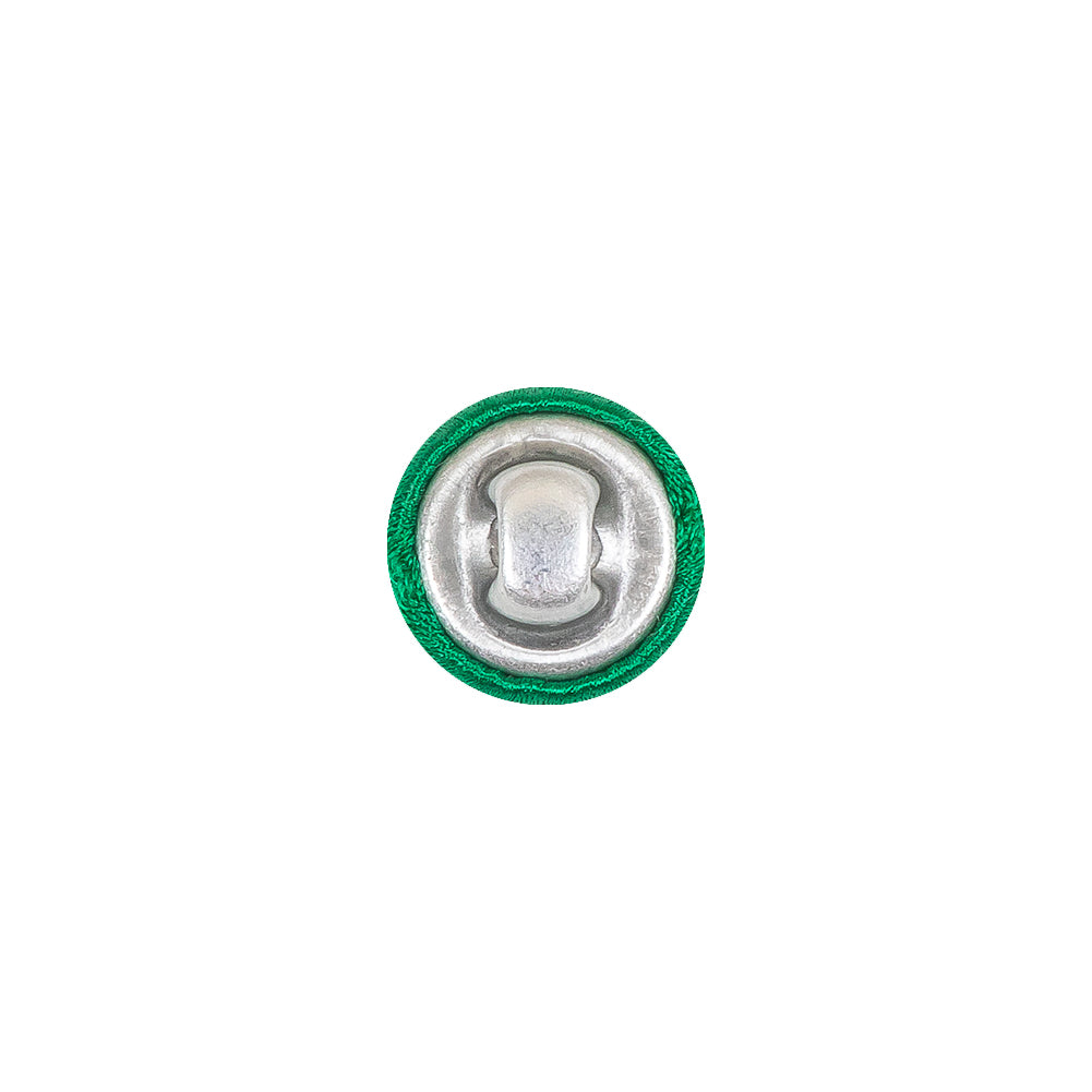 Mood Exclusive Kelly Green Silk Covered Button - 18L/11.5mm - Detail Mood Exclusive Kelly Green Silk Covered Button - 18L/11.5mm - Detail