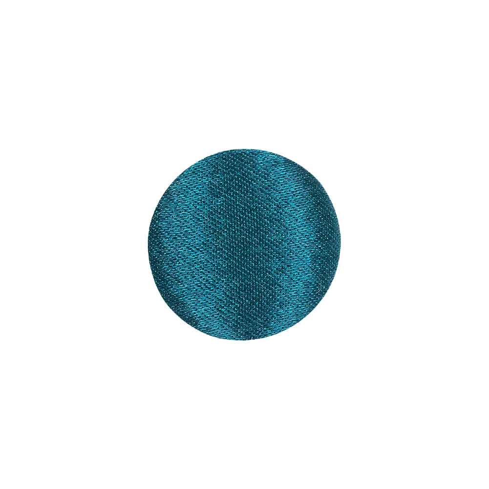 Mood Exclusive Deep Teal Silk Covered Button - 24L/15mm Mood Exclusive Deep Teal Silk Covered Button - 24L/15mm