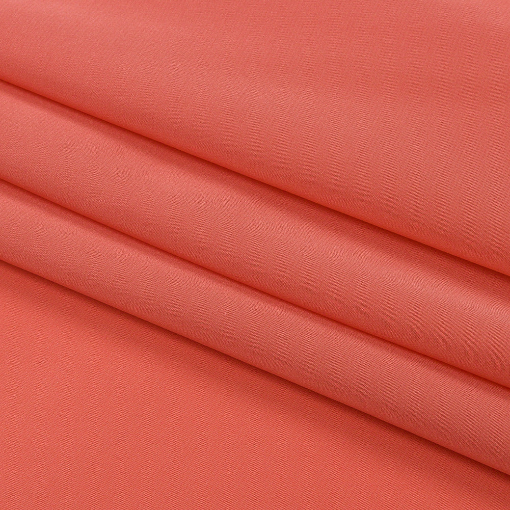 Silk Crepe de Chine - Coral - Premium Collection - Folded Silk Crepe de Chine - Coral - Premium Collection - Folded