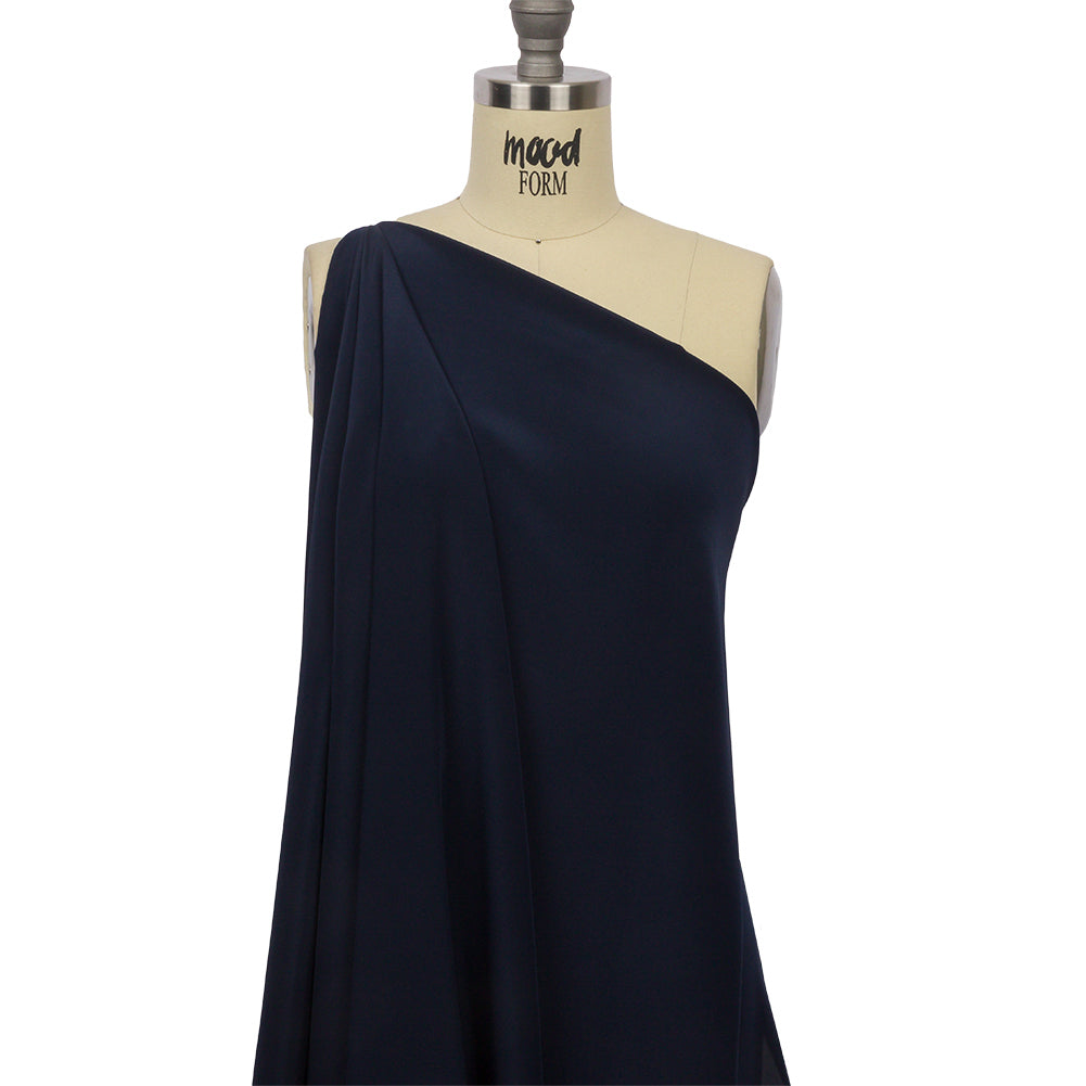Silk Crepe de Chine - Navy - Premium Collection - Drape Silk Crepe de Chine - Navy - Premium Collection - Drape