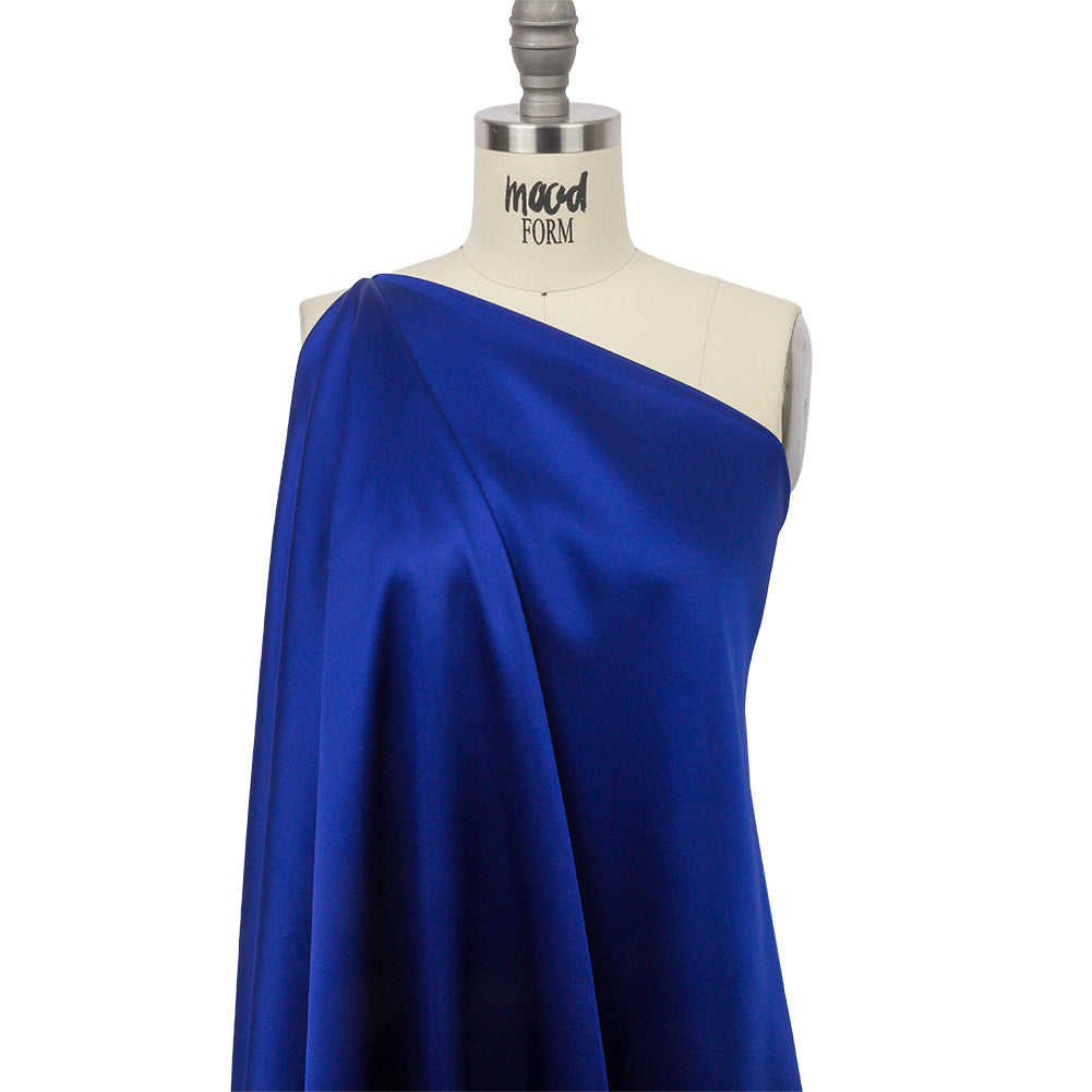 Stretch Silk Charmeuse - Mazarine Blue - Premium Collection - Drape Stretch Silk Charmeuse - Mazarine Blue - Premium Collection - Drape