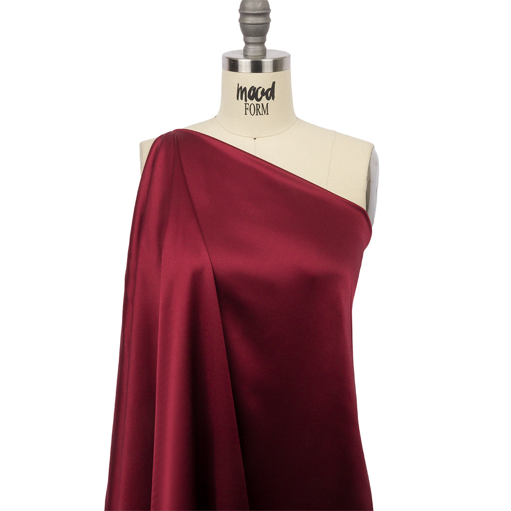 Stretch Silk Charmeuse - Port - Premium Collection - Drape Stretch Silk Charmeuse - Port - Premium Collection - Drape
