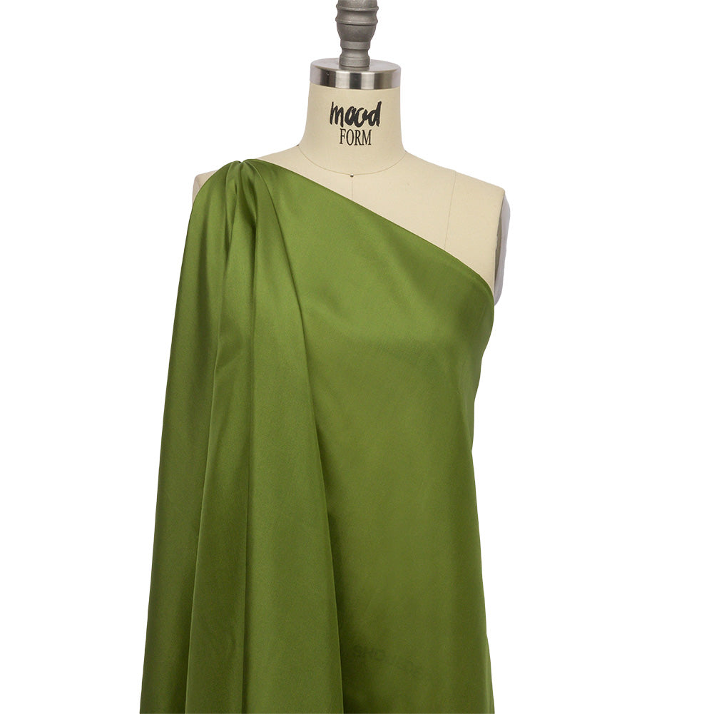 China Silk/Silk Habotai - Pesto Green - Premium Collection Detail China Silk/Silk Habotai - Pesto Green - Premium Collection Detail