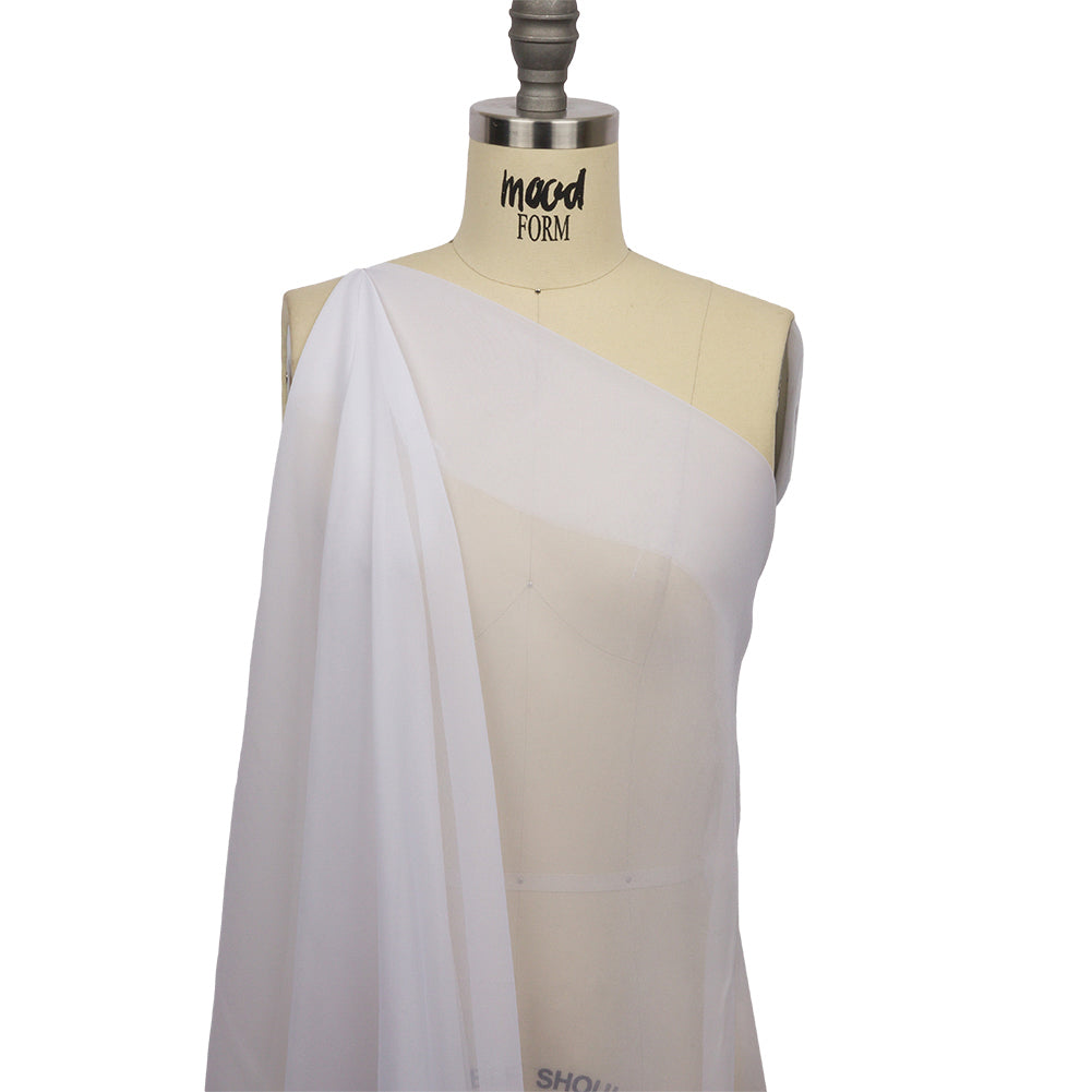 Silk Chiffon 44" - Bright White - Premium Collection - Drape Silk Chiffon 44" - Bright White - Premium Collection - Drape