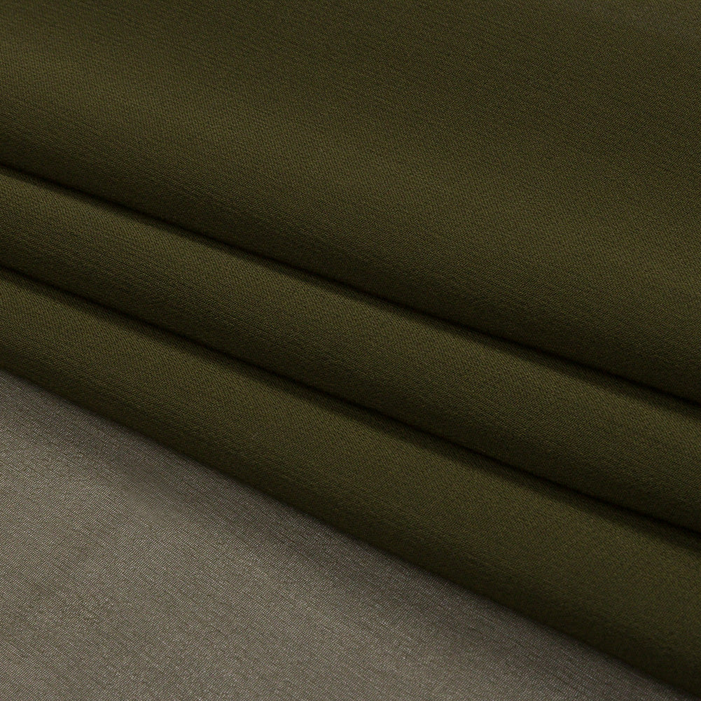 Silk Chiffon 44" - Olive Green - Premium Collection - Folded Silk Chiffon 44" - Olive Green - Premium Collection - Folded