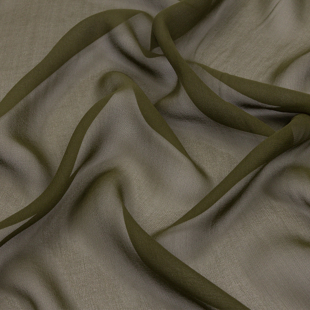 Silk Chiffon 44" - Olive Green - Premium Collection Silk Chiffon 44" - Olive Green - Premium Collection