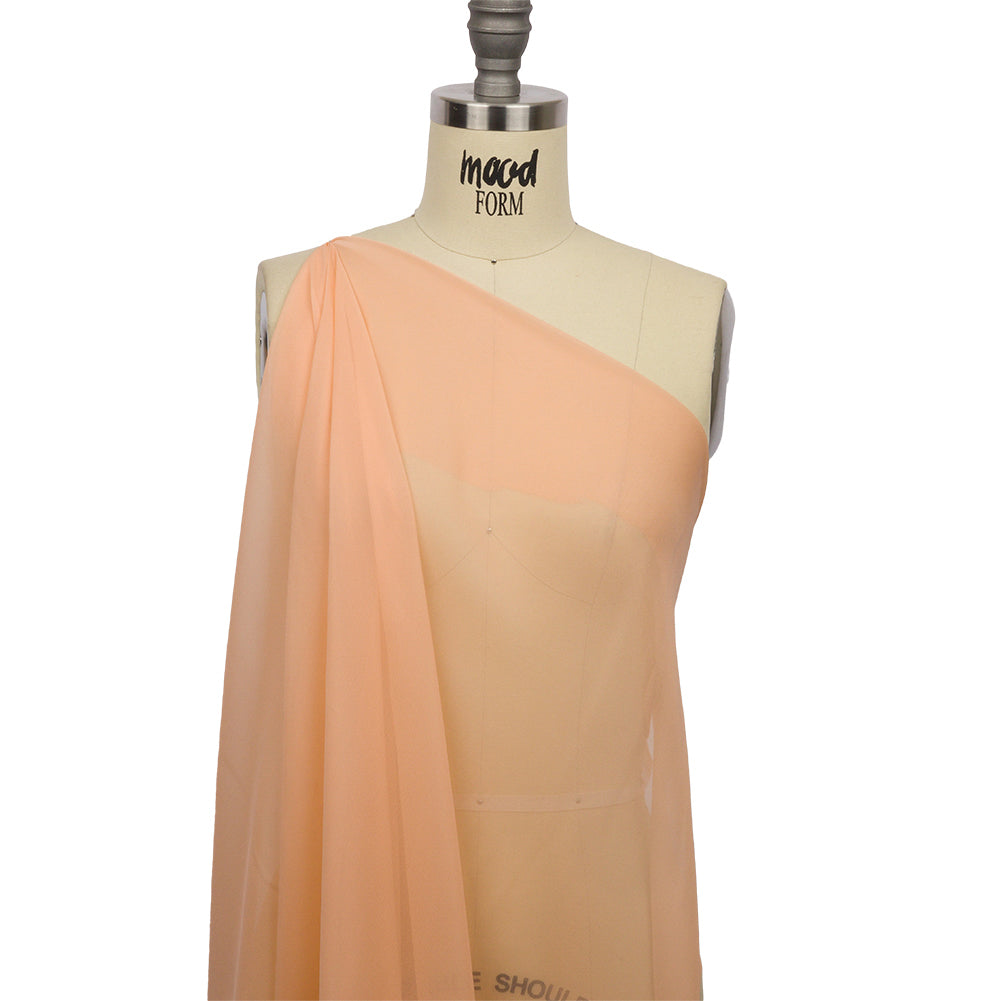 Silk Chiffon 44" - Peach - Premium Collection - Drape Silk Chiffon 44" - Peach - Premium Collection - Drape