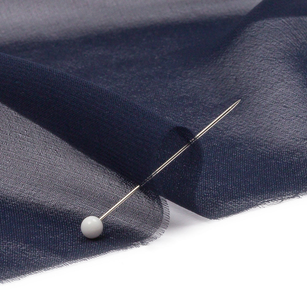 Silk Chiffon 44" - Navy - Premium Collection - Detail Silk Chiffon 44" - Navy - Premium Collection - Detail