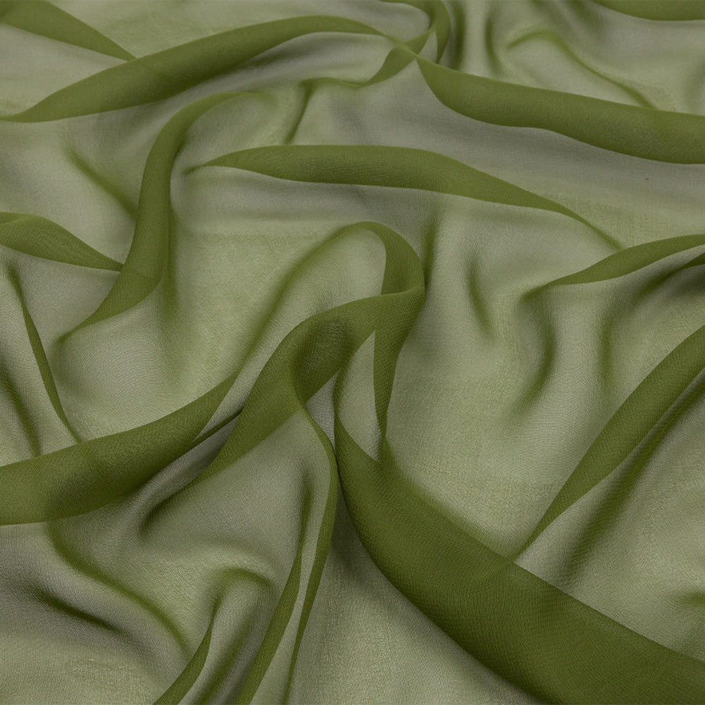 Silk Chiffon 54" - Pesto Green - Premium Collection Silk Chiffon 54" - Pesto Green - Premium Collection